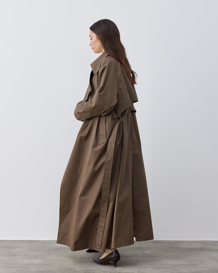 Minimal Oversize Uzun Trençkot Haki