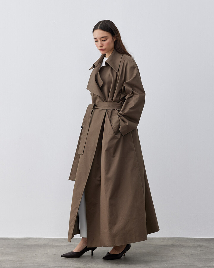 Minimal Oversize Uzun Trençkot Haki