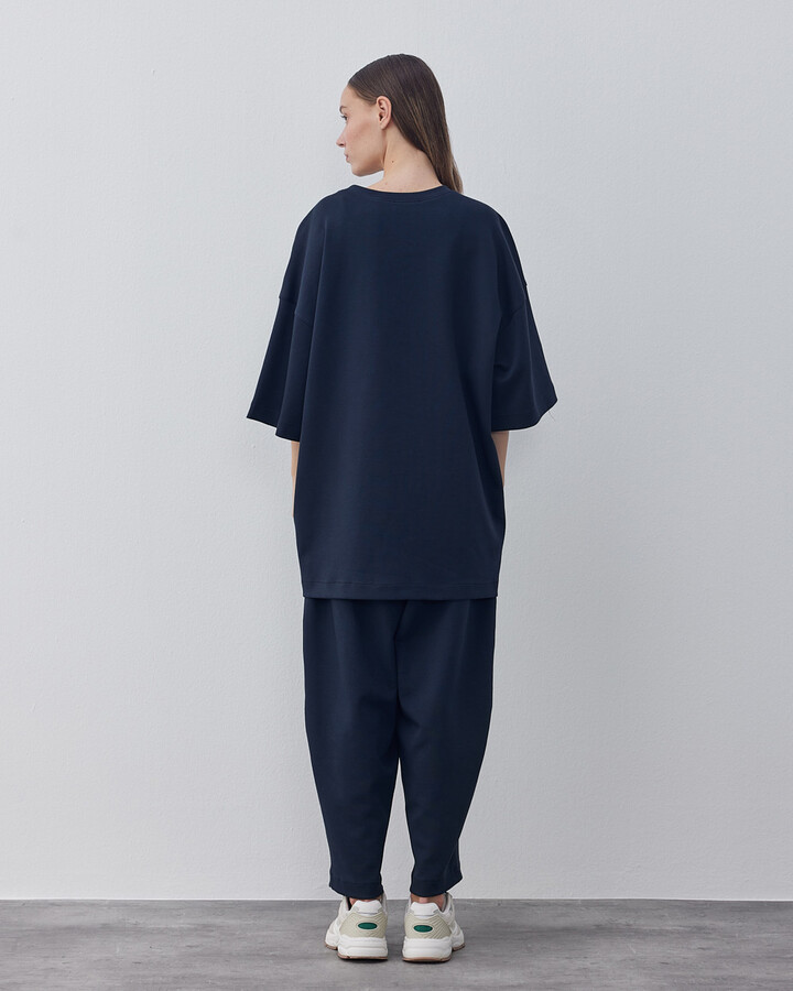 Premium Doubleface Oversize Relax Tshirt Lacivert