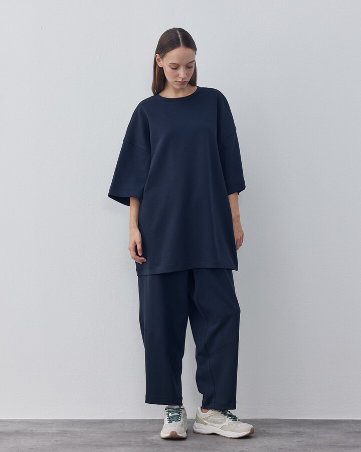 Premium Doubleface Oversize Relax Tshirt Lacivert