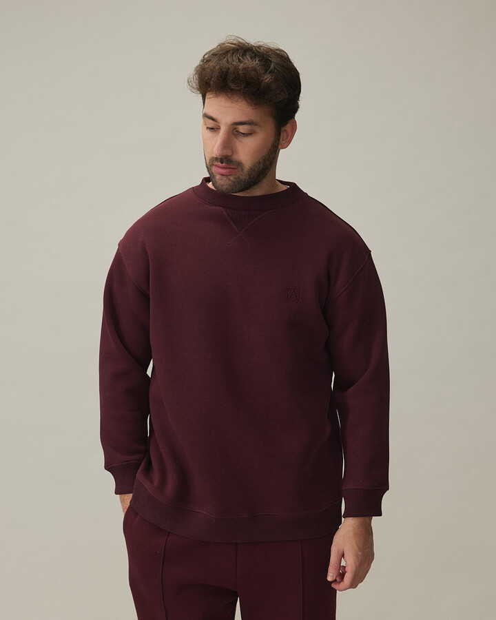 Erkek Şardonlu Üç İplik Must Have Sweat Bordo